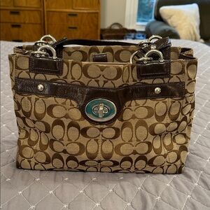 Brown Patterned Tote Bag
